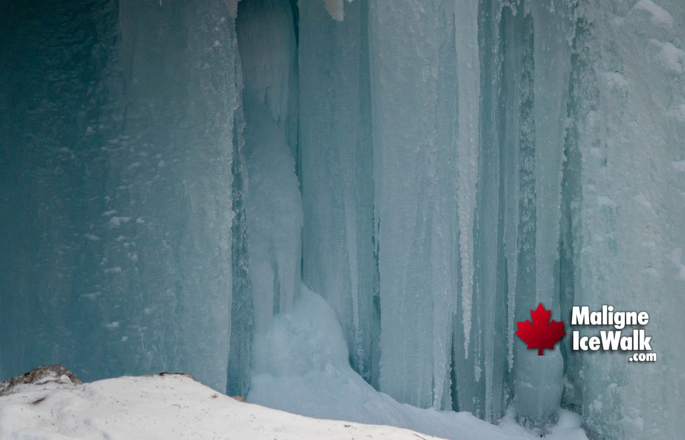 Close to Frozen Waterfalls Inside Maligne Canyon Ice Walk