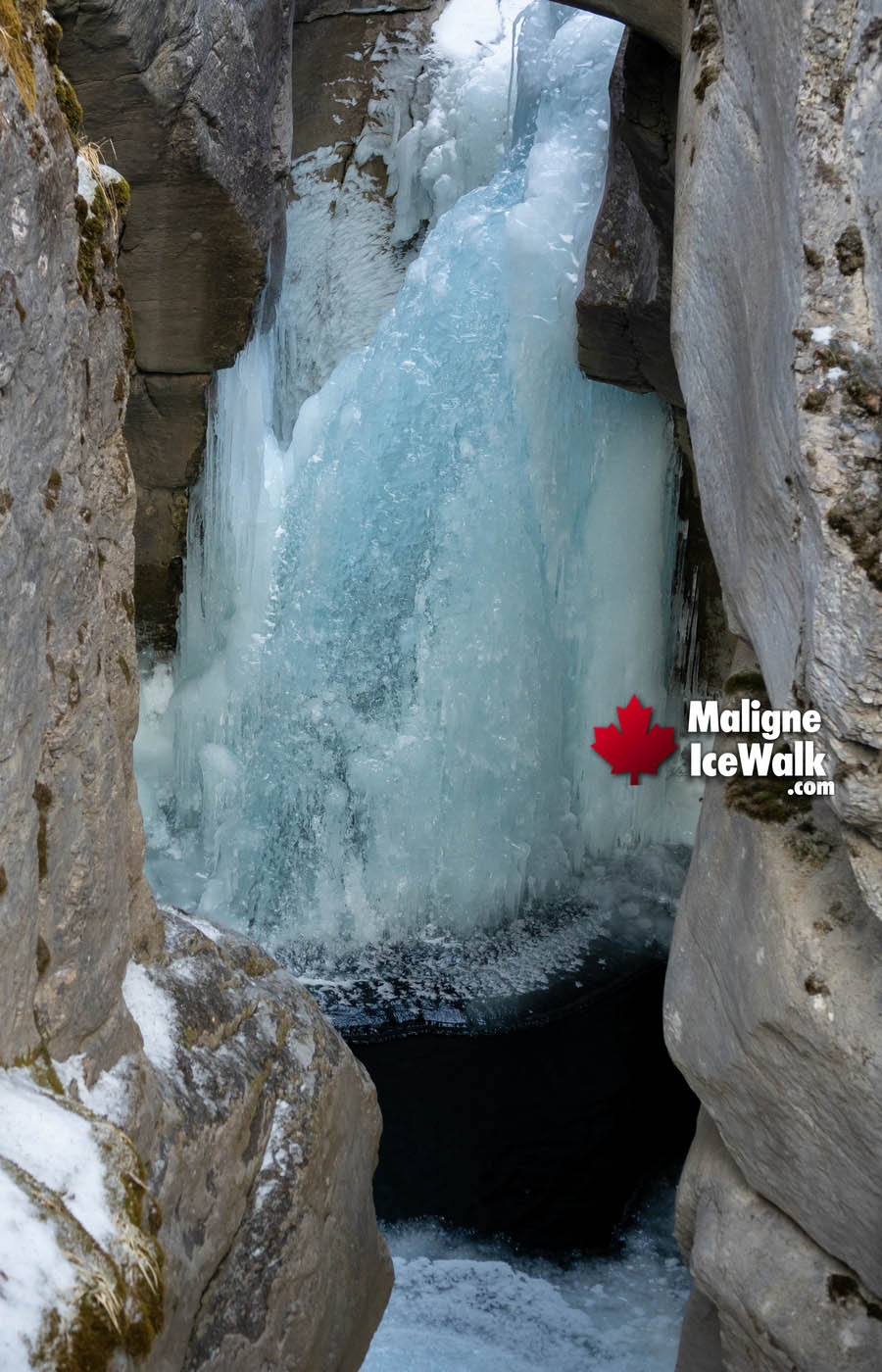 Higher Frozen Waterfalls Inside Maligne Canyon Ice Walk